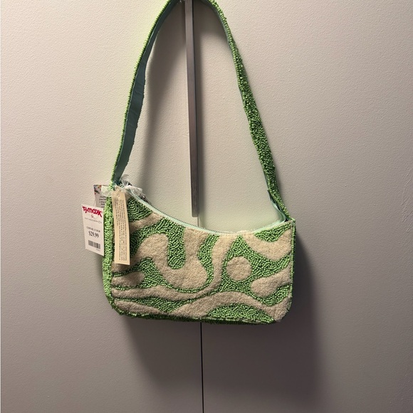 Handbags - Green and Cream Women's Bag